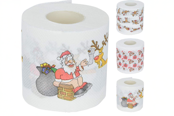 Afbeelding van Kerst Toiletpapier – 3 Rollen | Grappige Feestprints voor een Vrolijk Toiletbezoek