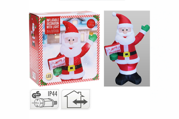 Afbeelding van Opblaasbare Kerstman – 125 cm | Met LED-Verlichting voor Binnen & Buiten