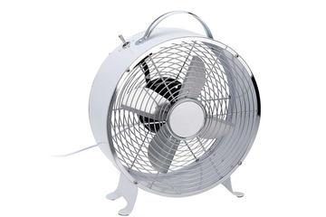 Afbeelding van Tafelventilator Metaal 25 cm Wit: Stijlvolle Koeling voor Thuis of op Kantoor