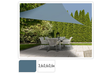 Afbeelding van Driehoekig Schaduwdoek 360 x 360 x 360 cm – Blauw | Stijlvolle en Duurzame Zonwering voor Optimale Bescherming en Comfort in de Tuin!