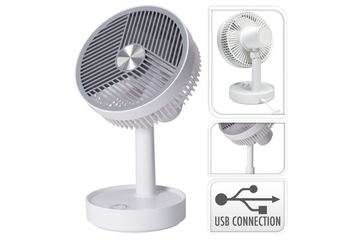Afbeelding van Oplaadbare Tafelventilator met USB-C – Compact, Verstelbaar en Zwenkend