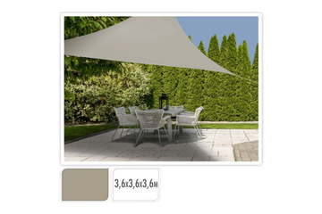 Afbeelding van Bescherm jezelf tegen direct zonlicht met dit hoogwaardige driehoekige camouflage schaduwdoek van  360x360x360 cm - Kleur olijfgroen