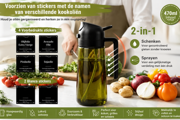 Afbeelding van 2-in-1 Glazen Olie Dispenser & Kookspray – Stijlvol en Praktisch