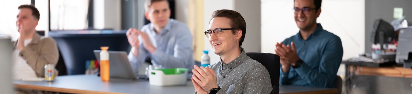 Monthly wrap up meeting at the BigData Republic Office