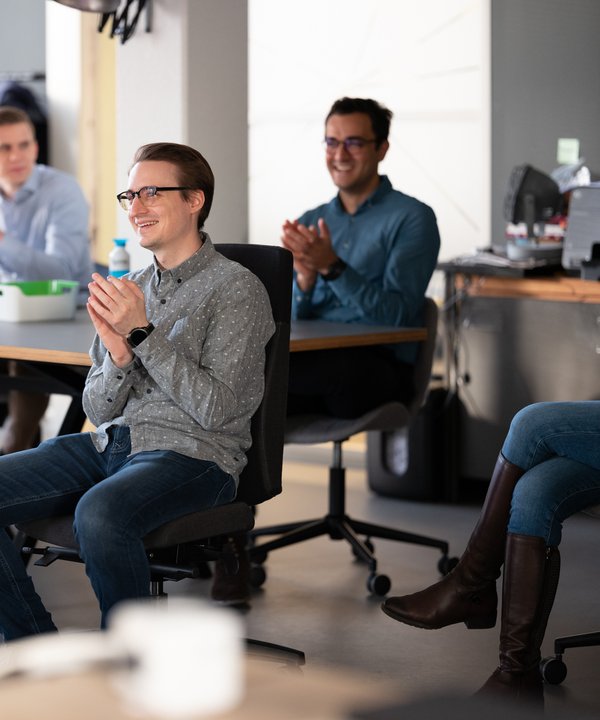 Monthly wrap up meeting at the BigData Republic Office