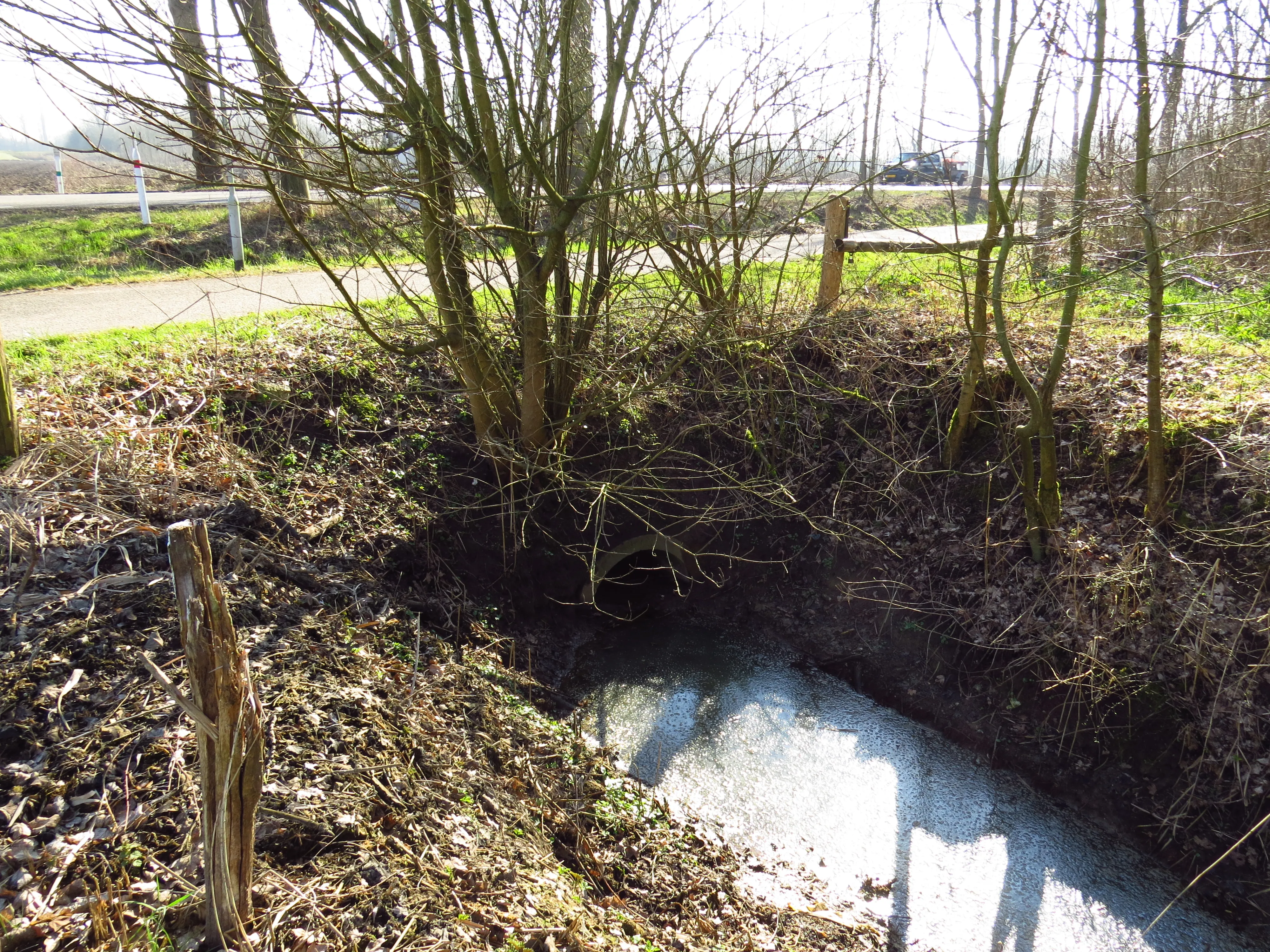 Zuidelijk uiteinde waterloop oost van groenstrook