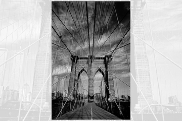 Afbeelding van Foto Brooklyn Bridge met Twin Towers, 1995 - Teun Voeten