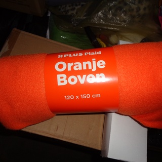 Afbeelding van 12x Fleece Plaid Oranje boven 120x150cm