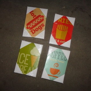Afbeelding van 48x Retro Food canvas 12x18cm 4 assorti