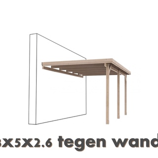Afbeelding van 007; carport tegen muur 3x5x2,6