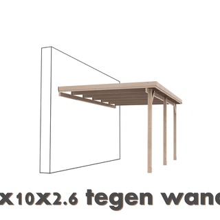Afbeelding van 011; carport tegen muur 3x10x2,6