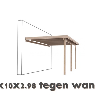 Afbeelding van 012; carport tegen muur 3x10x2,9