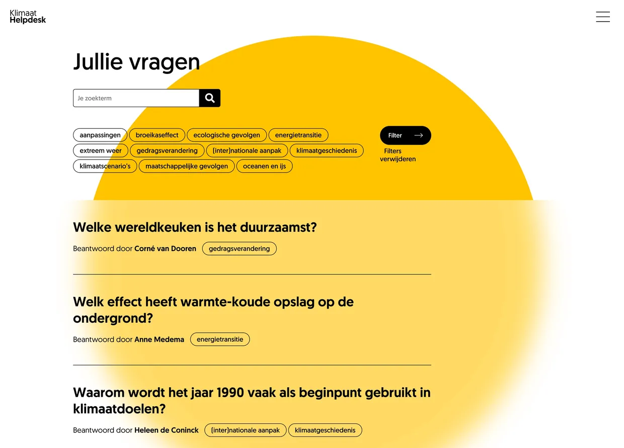 KlimaatHelpdesk vragen