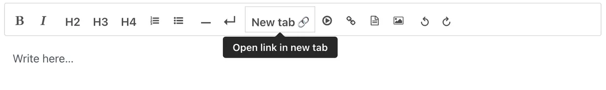 External link feature button for Rich Text