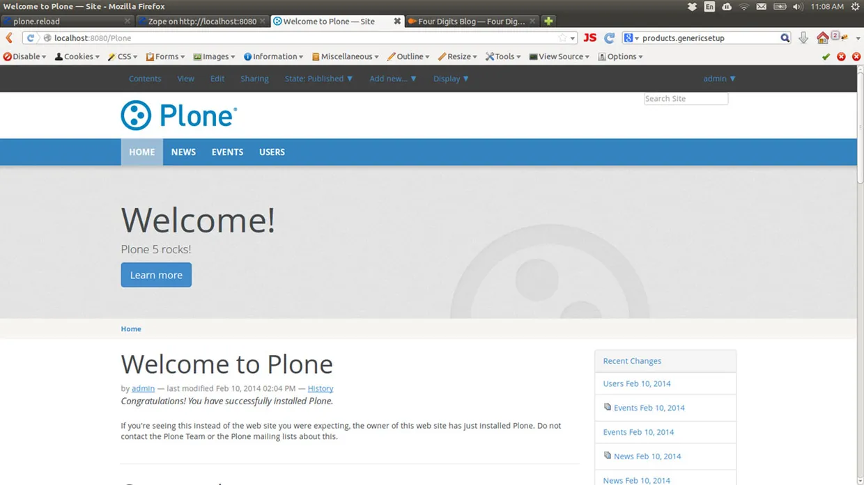 Plone 5 screenshot