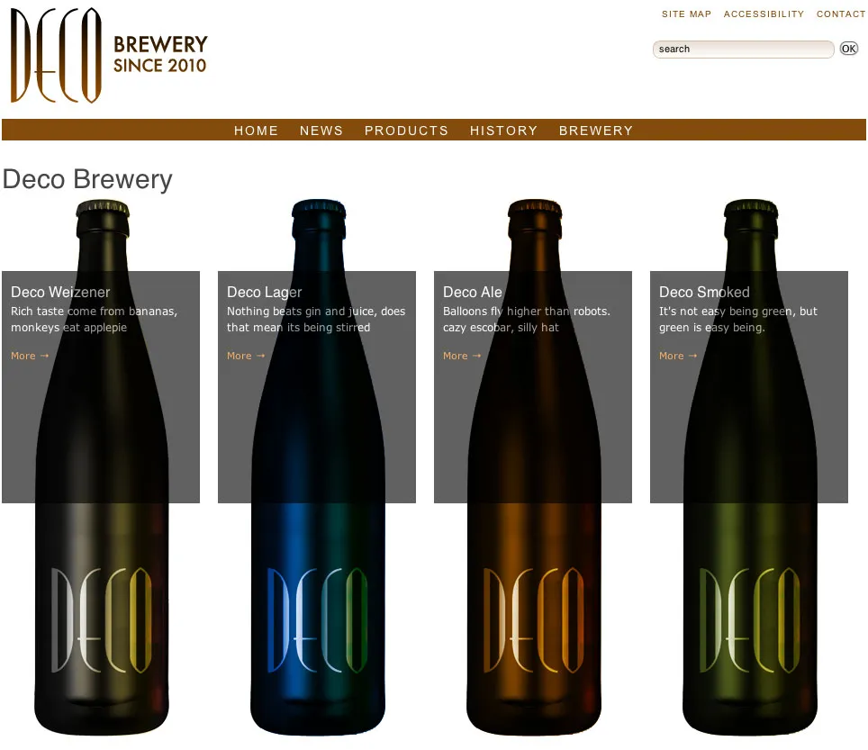 Deco Website Homepage