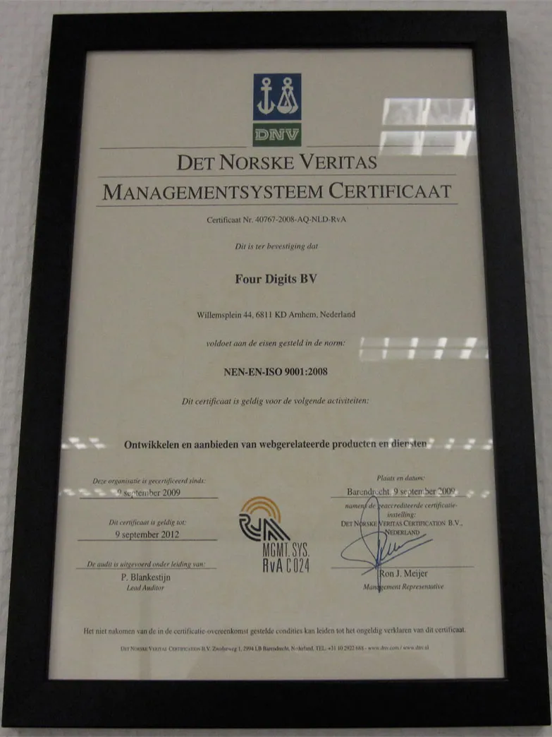 ISO 9001 Certificate