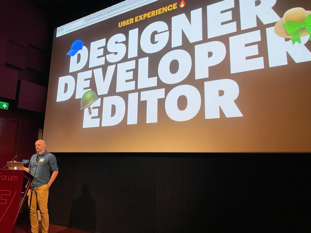 "Coen during his talk"