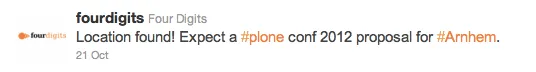 Tweet Location Found Plone Conf 2012