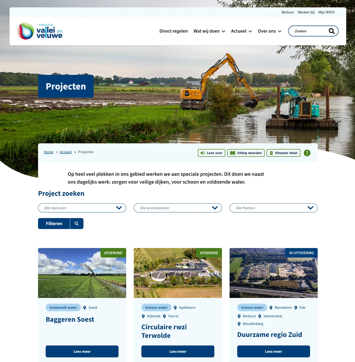 Projecten op de website