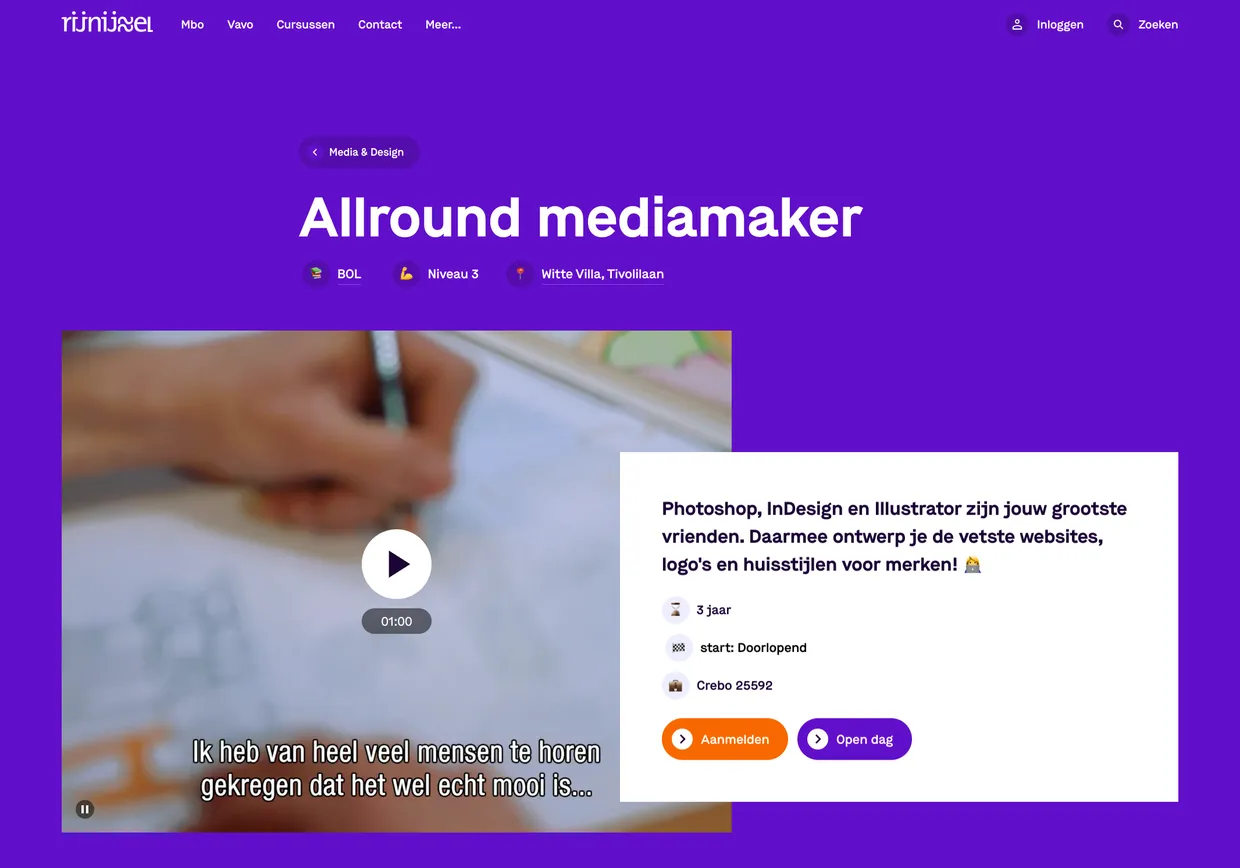 MBO detailpagina op de RijnIJssel website