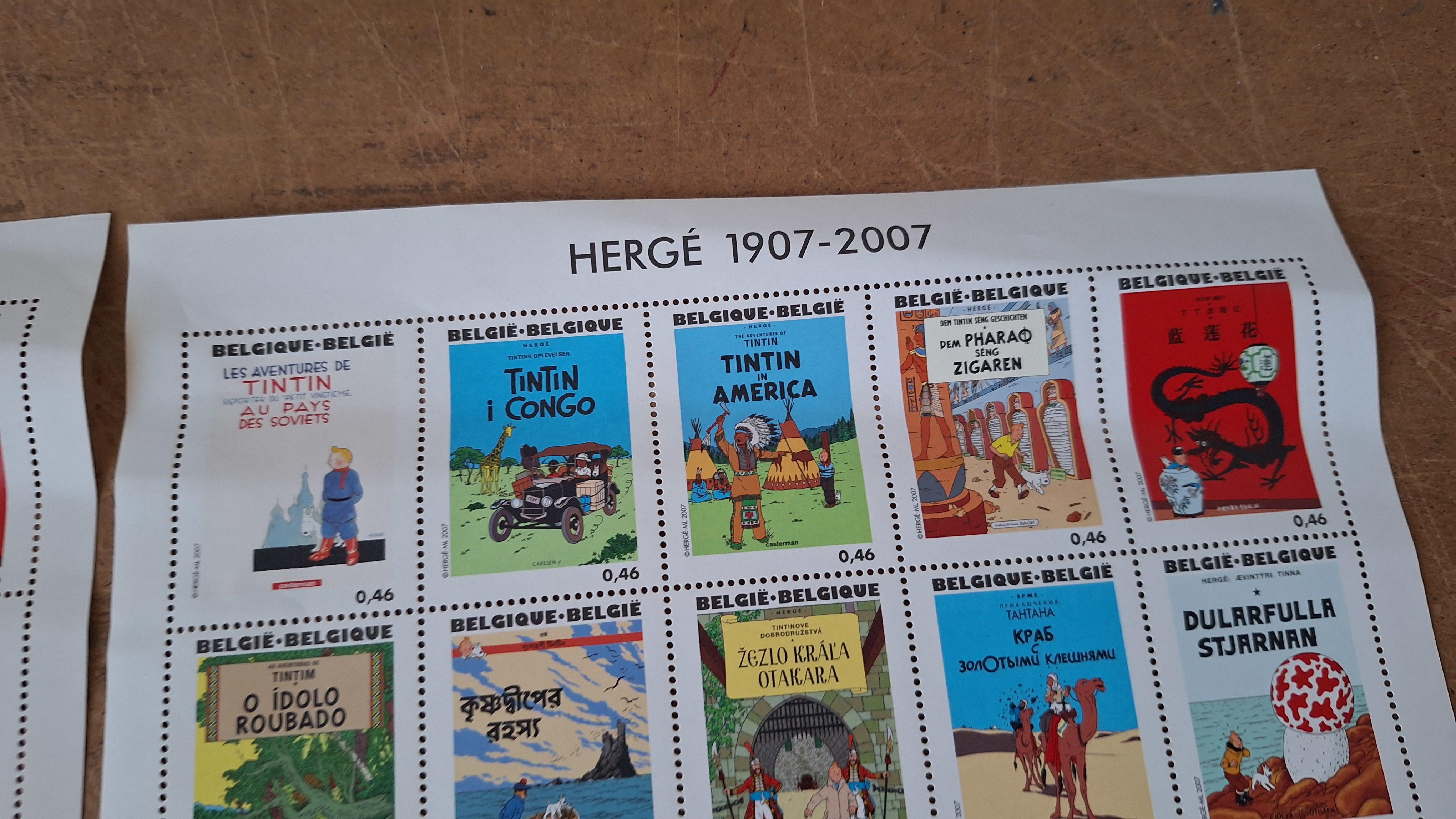 Postzegelvellen Hergé Kuifje (2 stuks) – foto 3 – kavel bij Goeiendeal