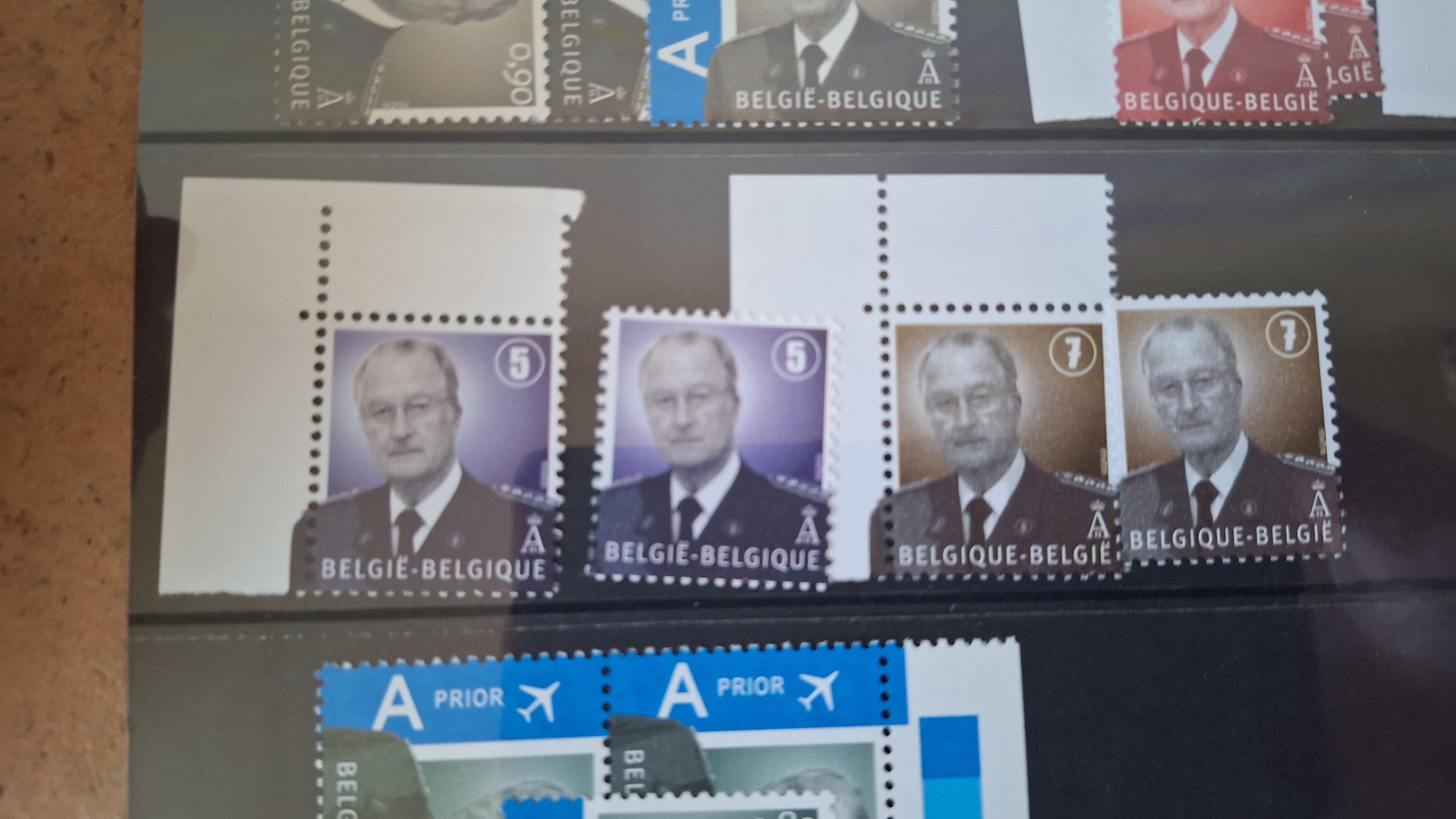 Losse postzegels Koning Albert II met waardenummers en prior – foto 2 – kavel bij Goeiendeal
