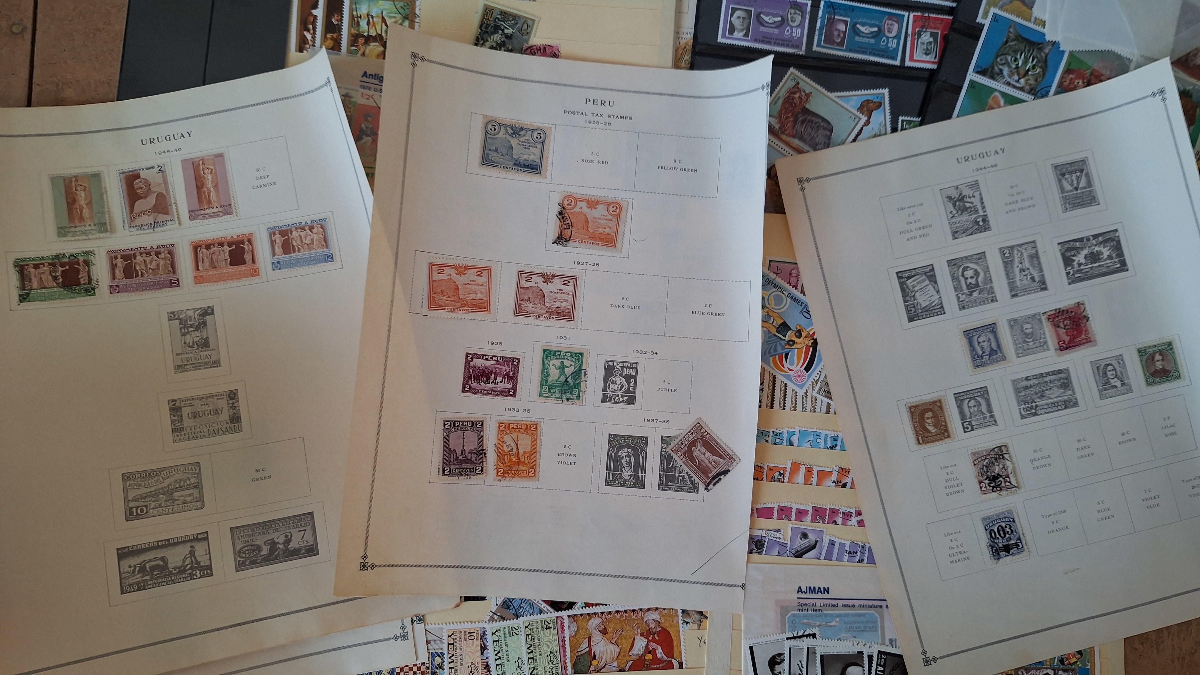 Verzameling postzegels op insteekbladen en losse bladen, diverse landen en thema's – foto 4 – kavel bij Goeiendeal