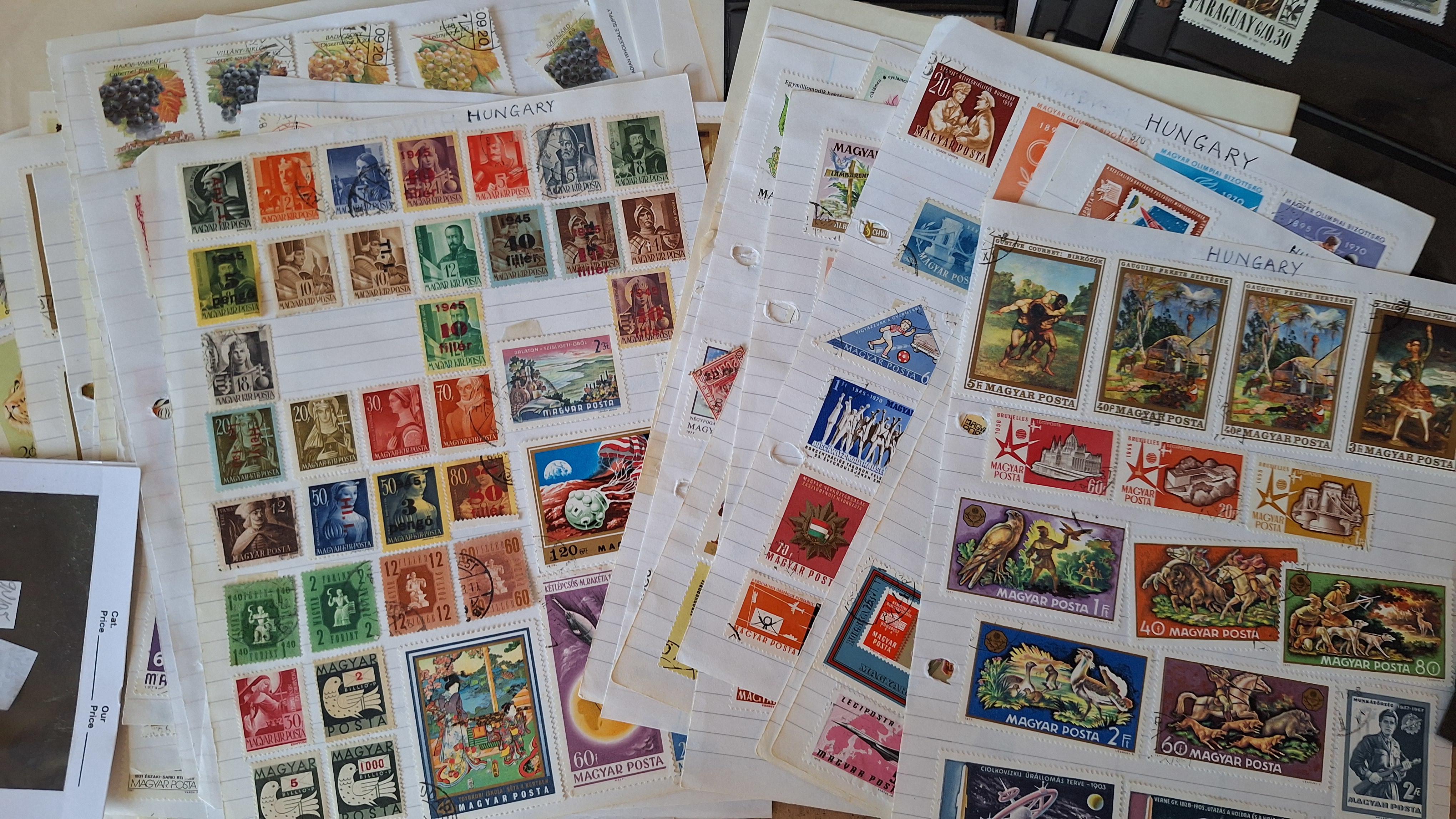 Verzameling postzegels op insteekbladen en losse bladen, diverse landen en thema's – foto 2 – kavel bij Goeiendeal