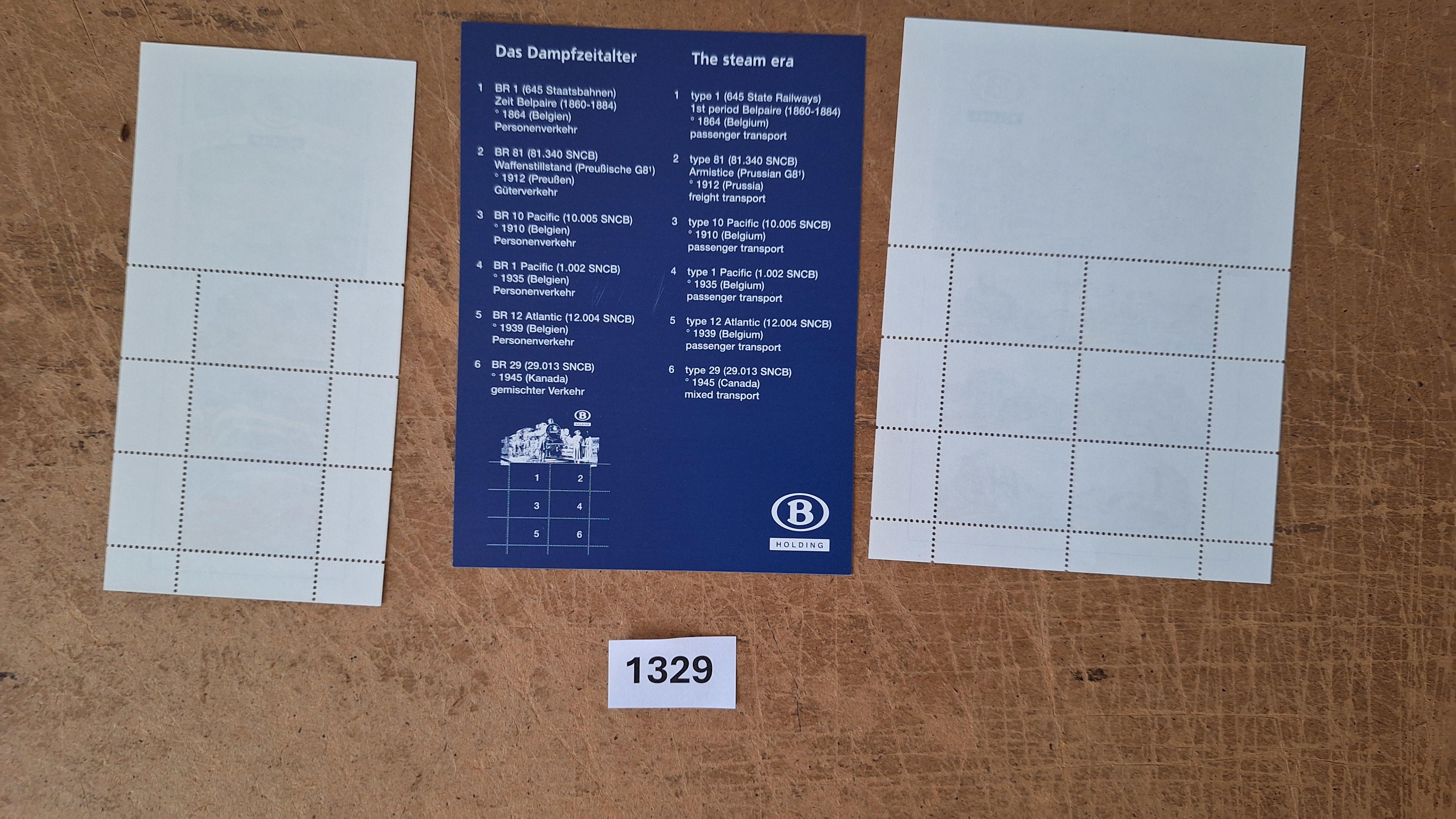 Postzegelblokken Belgische spoorwegen Het stoomtijdperk (2 stuks) – foto 2 – kavel bij Goeiendeal