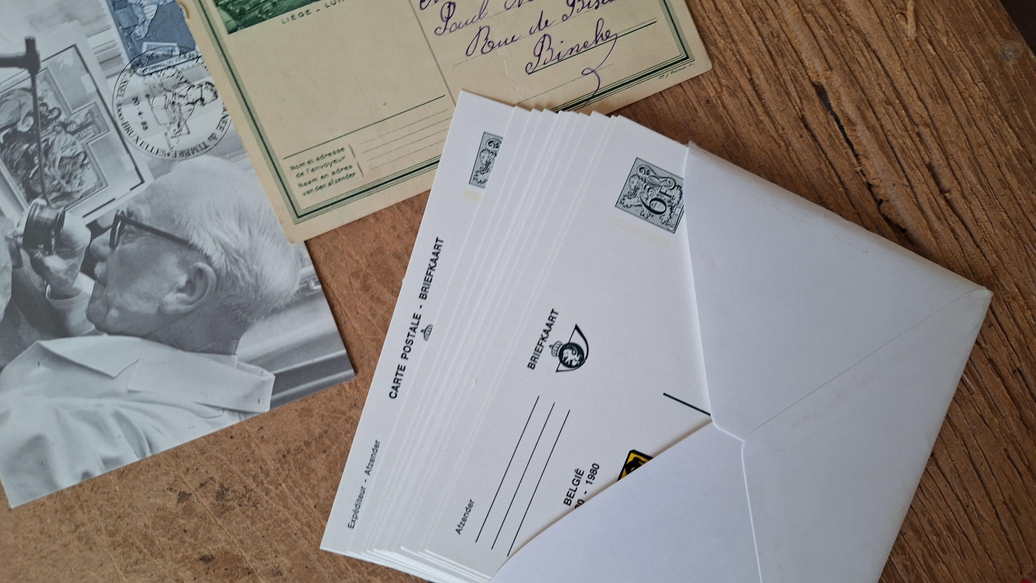 Zichtkaarten en enveloppen met diverse klassieke en historische Belgische en koloniale postzegels – foto 2 – kavel bij Goeiendeal
