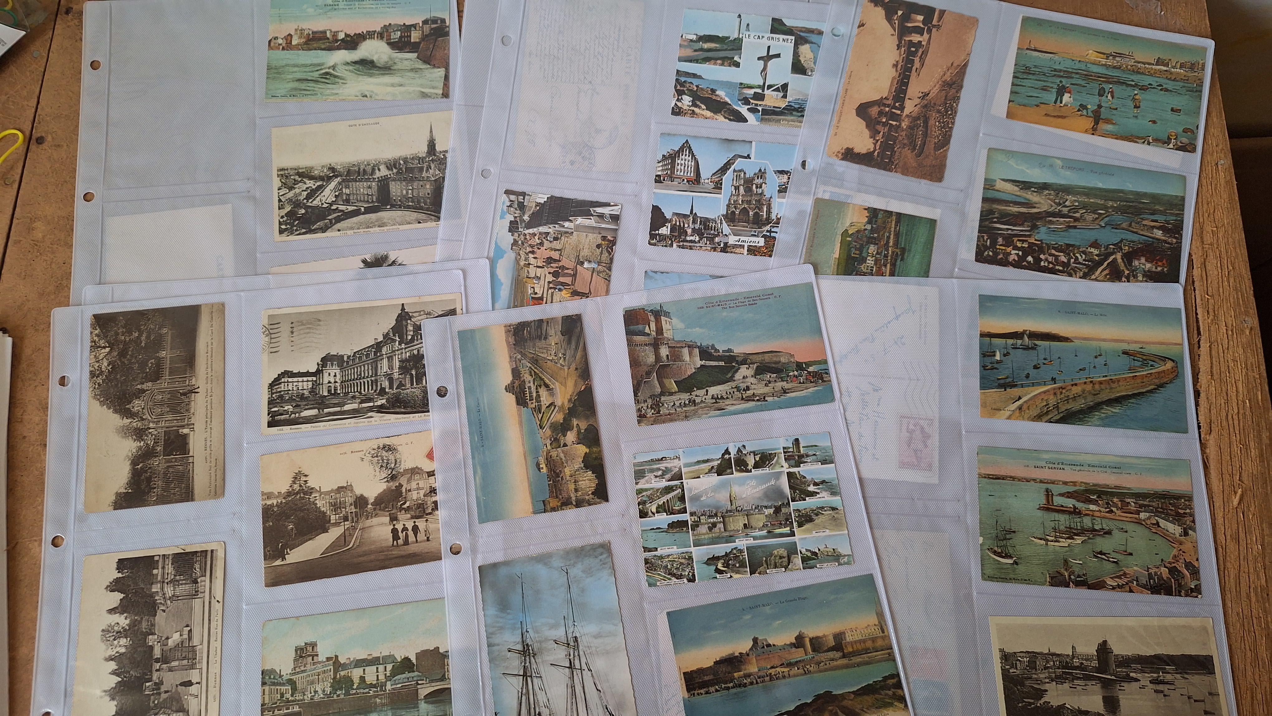 Historische internationale vnl Frankrijk Ansichtkaarten voorzien met en zonder postzegel in insteekbladen – foto 4 – kavel bij Goeiendeal