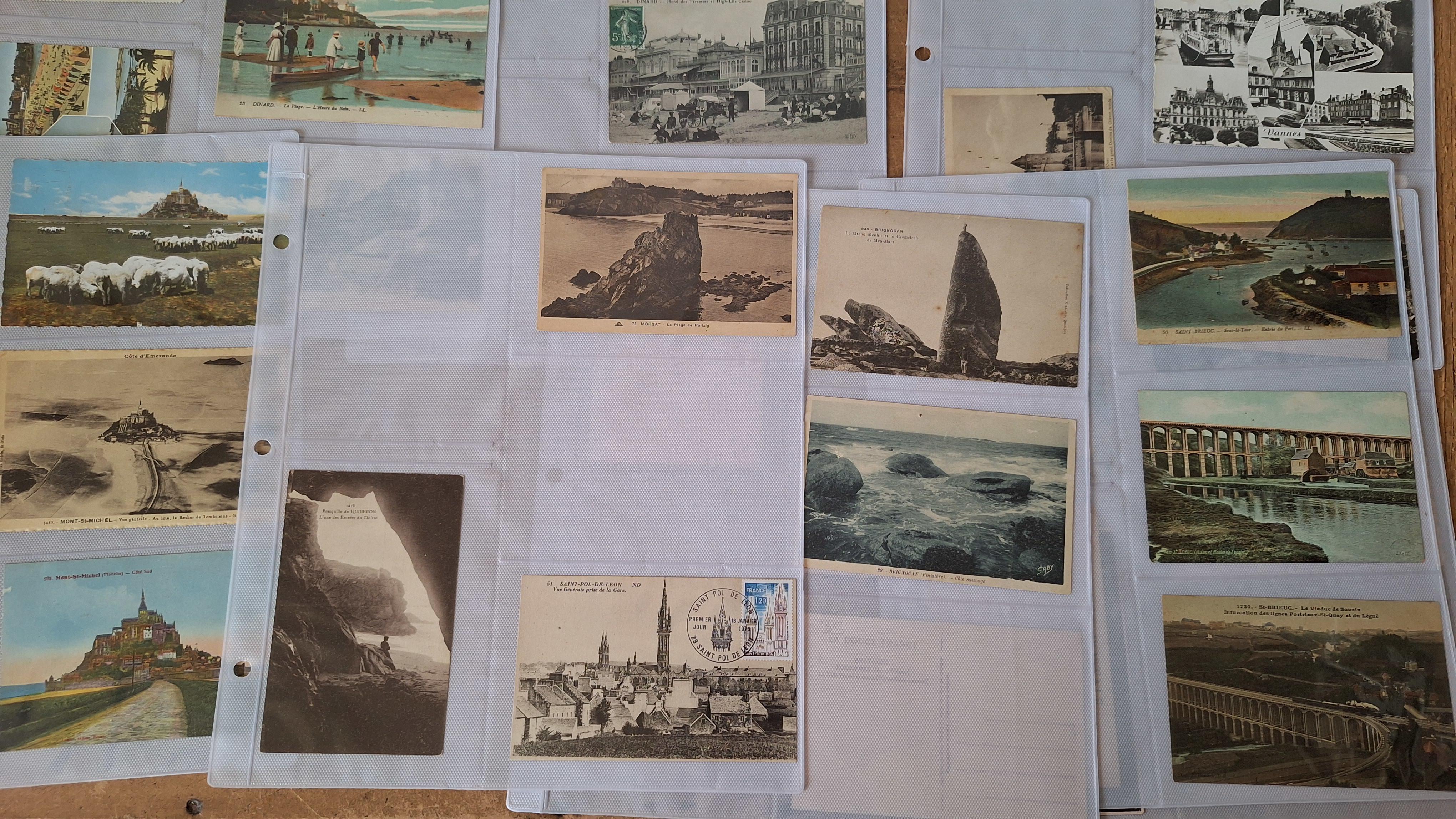 Historische internationale vnl Frankrijk Ansichtkaarten voorzien met en zonder postzegel in insteekbladen – foto 2 – kavel bij Goeiendeal