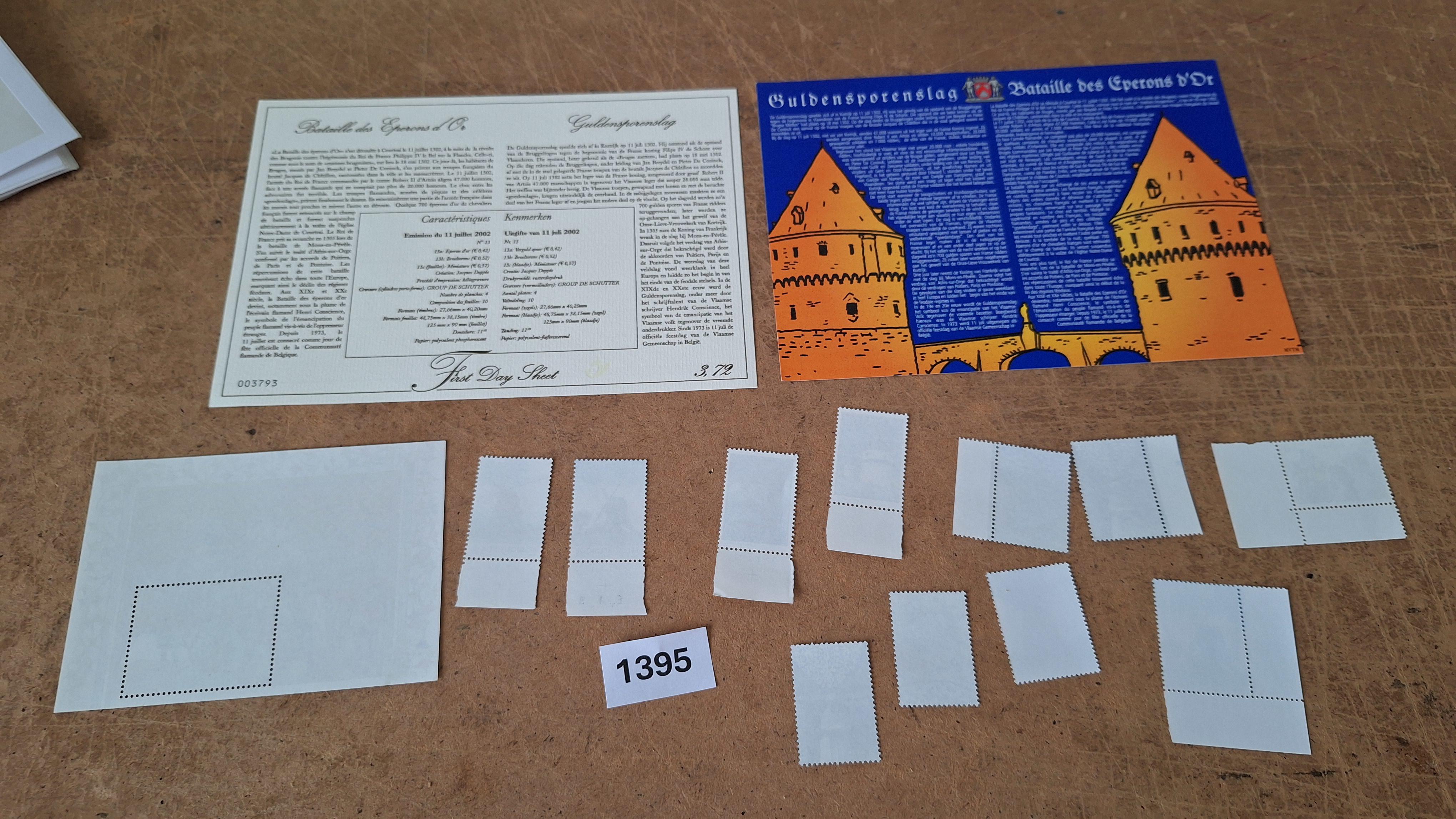 First Day Sheets, postzegelblokken en losse zegels 700 jaar Guldensporenslag – foto 2 – kavel bij Goeiendeal