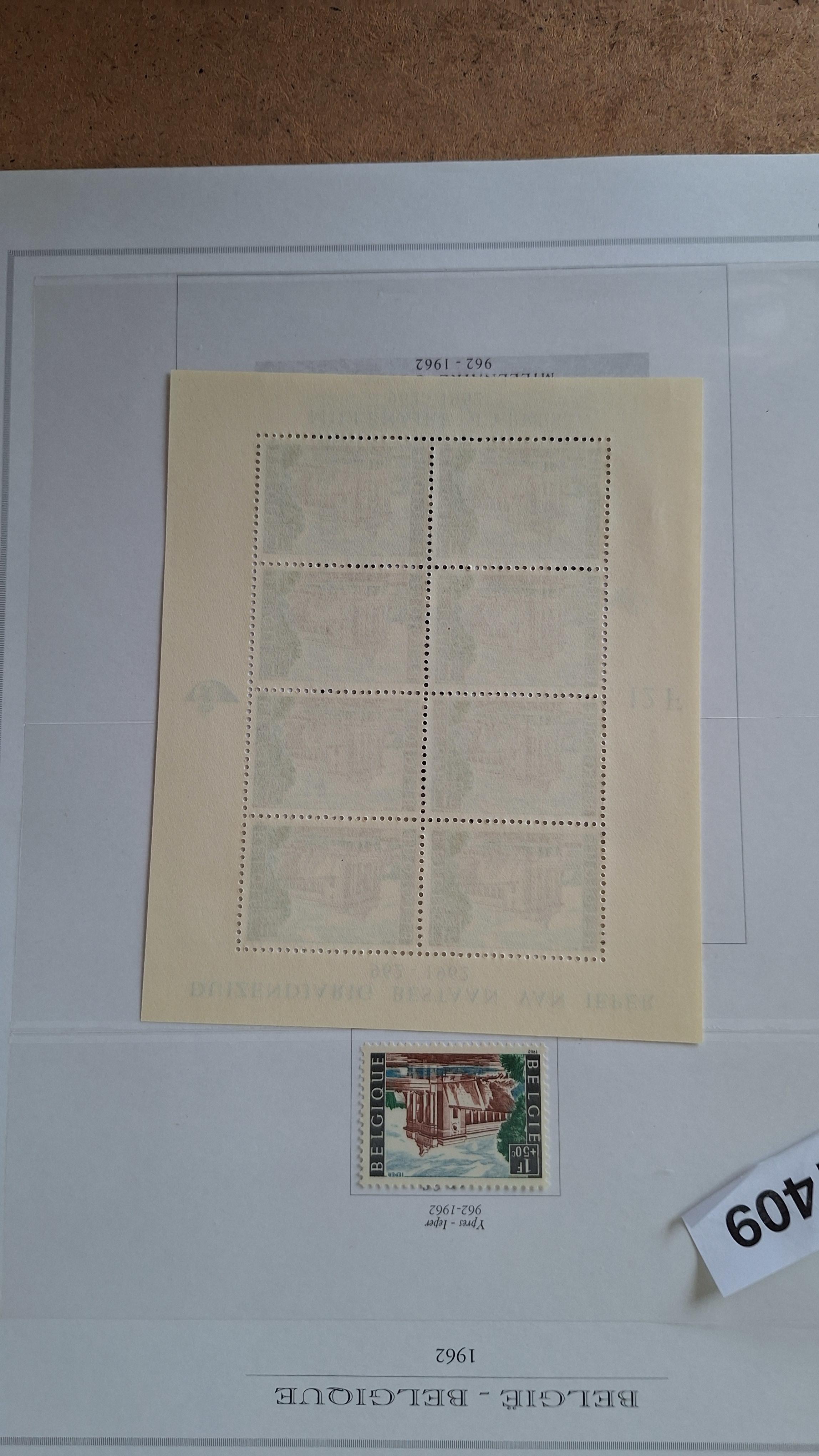 Postzegelvelletje en losse zegel Duizendjarig bestaan van Ieper 962-1962 – foto 2 – kavel bij Goeiendeal