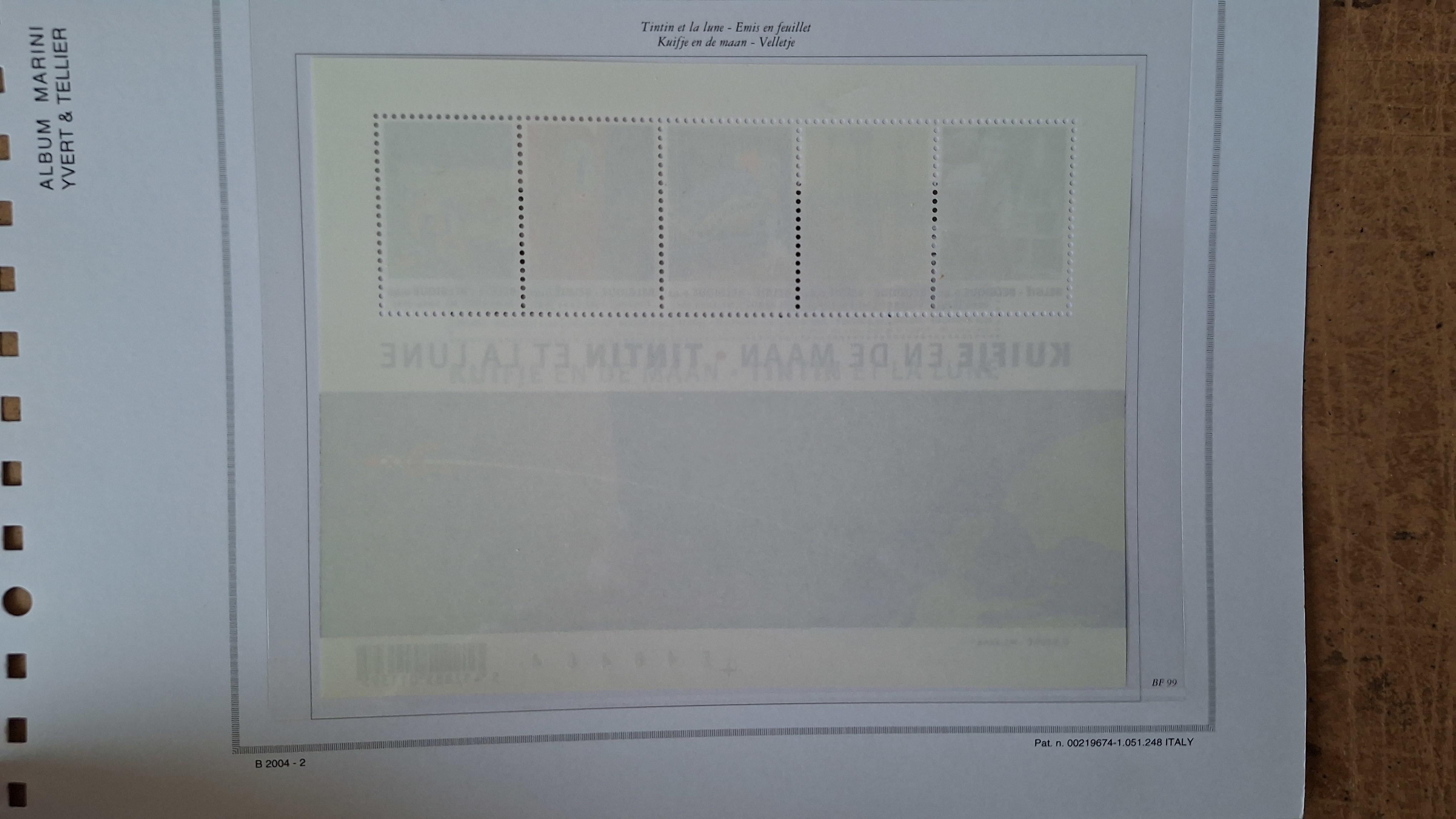 Postzegelblok Kuifje en de Maan met treinzegel NMBS – foto 2 – kavel bij Goeiendeal