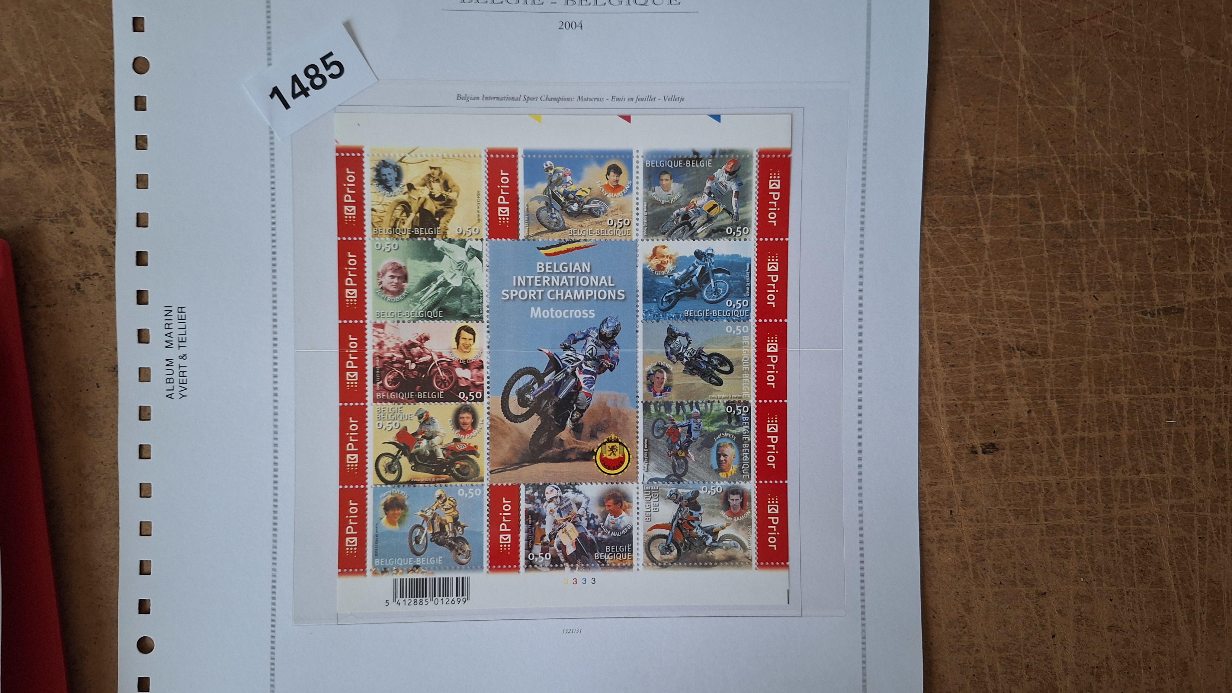 Postzegelvel Belgian International Sport Champions Motocross – kavel bij Goeiendeal
