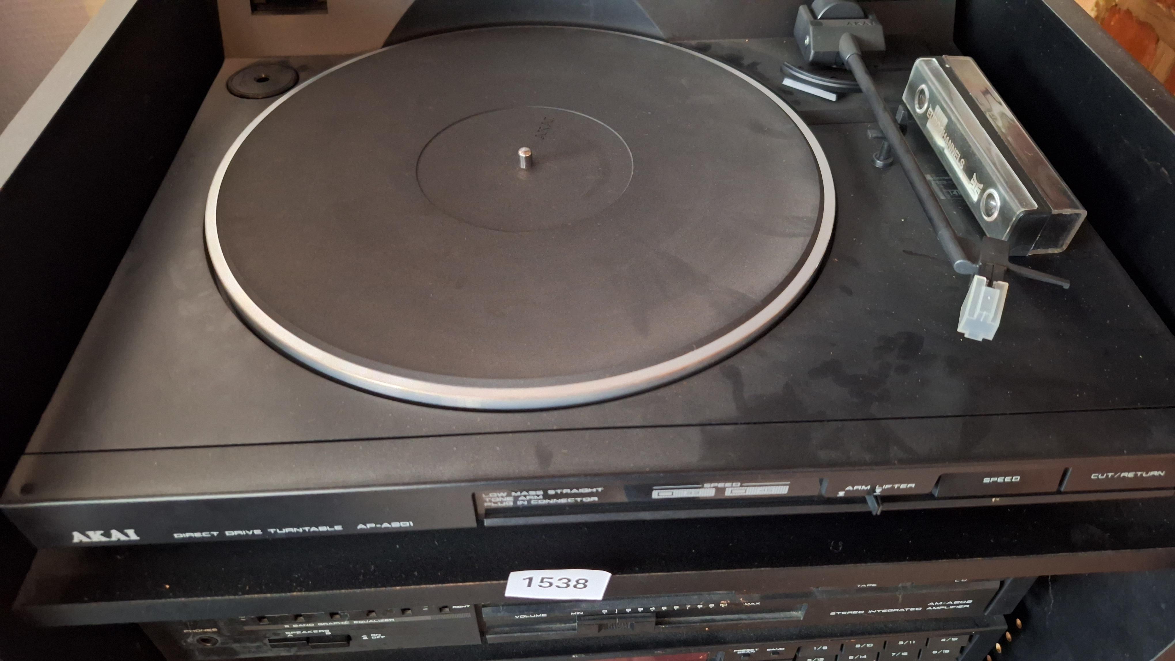 Stereoketen Complete hifi-installatie Akai met platenspeler in zwart audiomeubel – foto 4 – kavel bij Goeiendeal, Houthalen-Helchteren