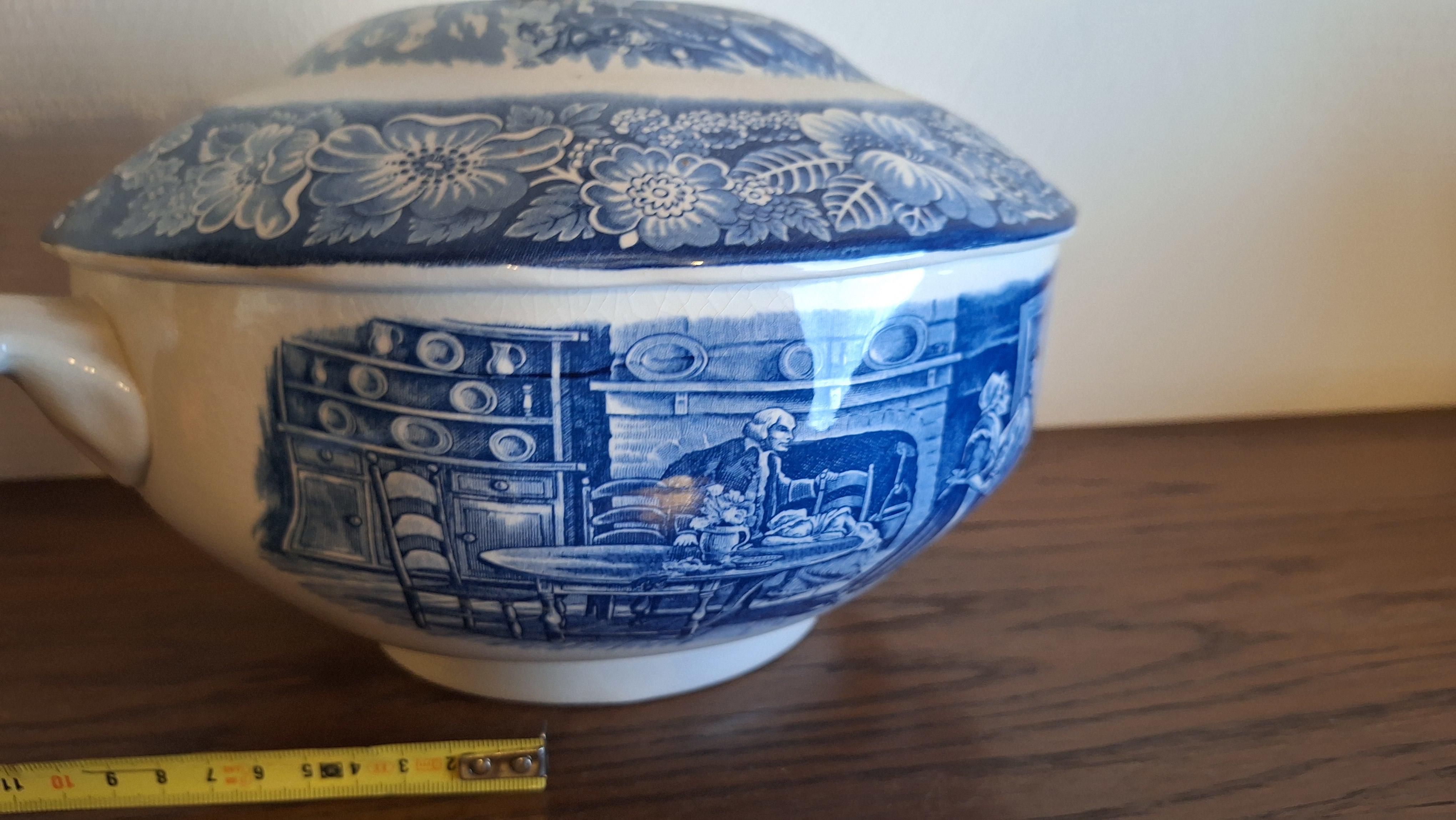 Klassieke soepkom met deksel voorzien van een blauw-wit Oud-Hollands decor – foto 4 – kavel bij Goeiendeal, Houthalen-Helchteren