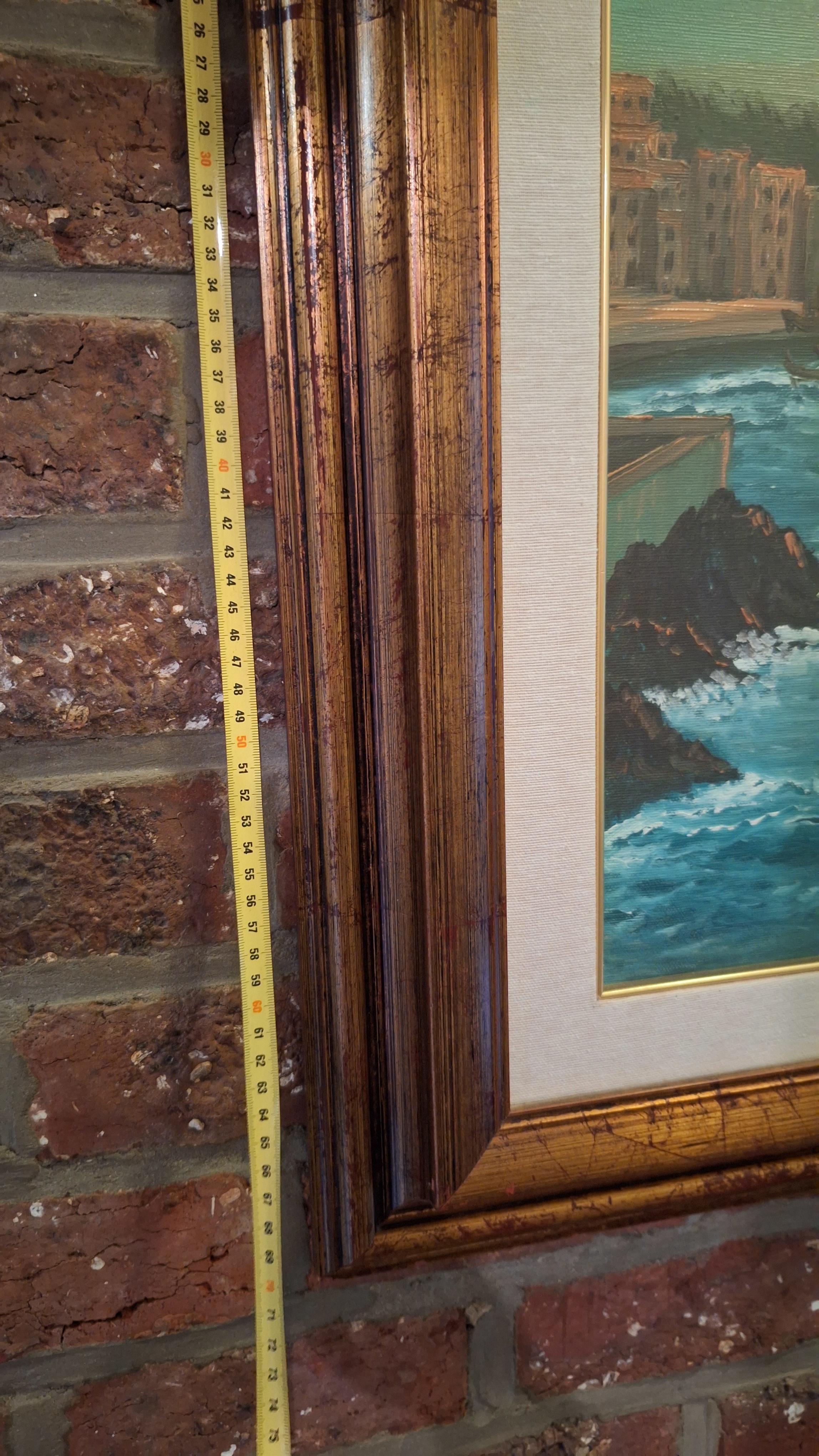 Schilderij met een zeescène bij zonsondergang getiteld 'Lerici (Tramonto)' door A. Lolli, inclusief garantiecertificaat op de achterzijde – foto 4 – kavel bij Goeiendeal, Houthalen