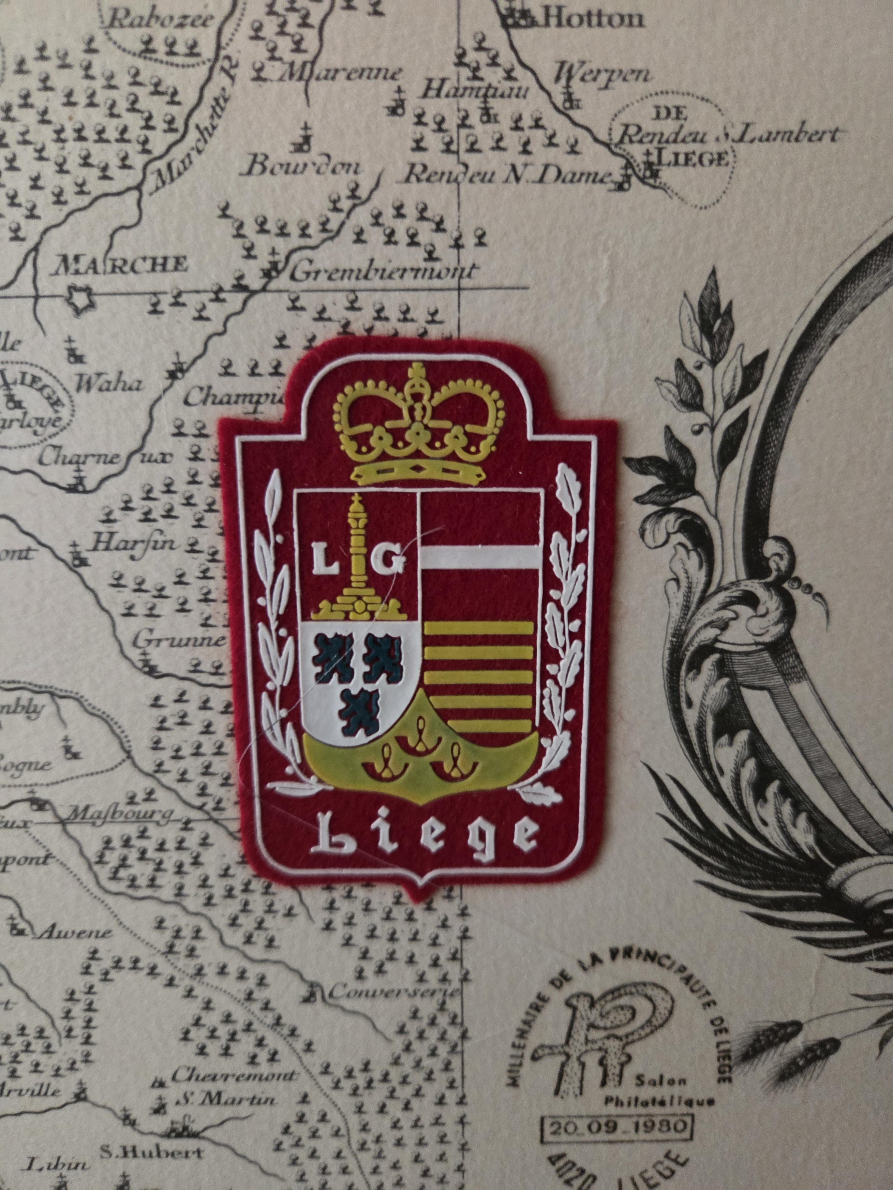 Ingekaderde historische landkaart "Carte du Principauté de Liége et du Comté de Namur" met stadsplan van Luik linksboven lot 65 – foto 3 – kavel bij Goeiendeal, Jette