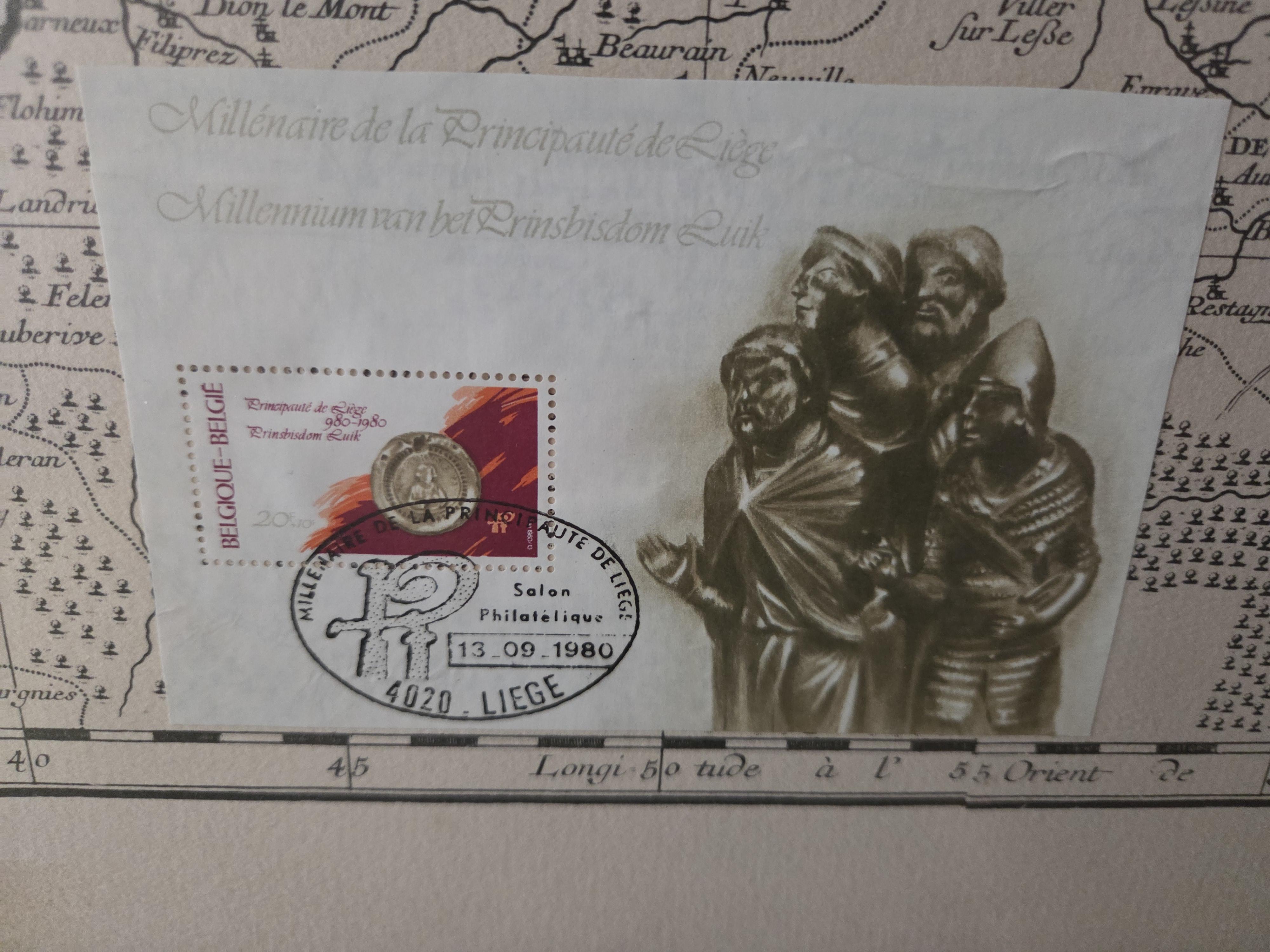 Ingekaderde historische landkaart "Carte du Principauté de Liége et du Comté de Namur" met stadsplan van Luik linksboven lot 65 – foto 4 – kavel bij Goeiendeal, Jette