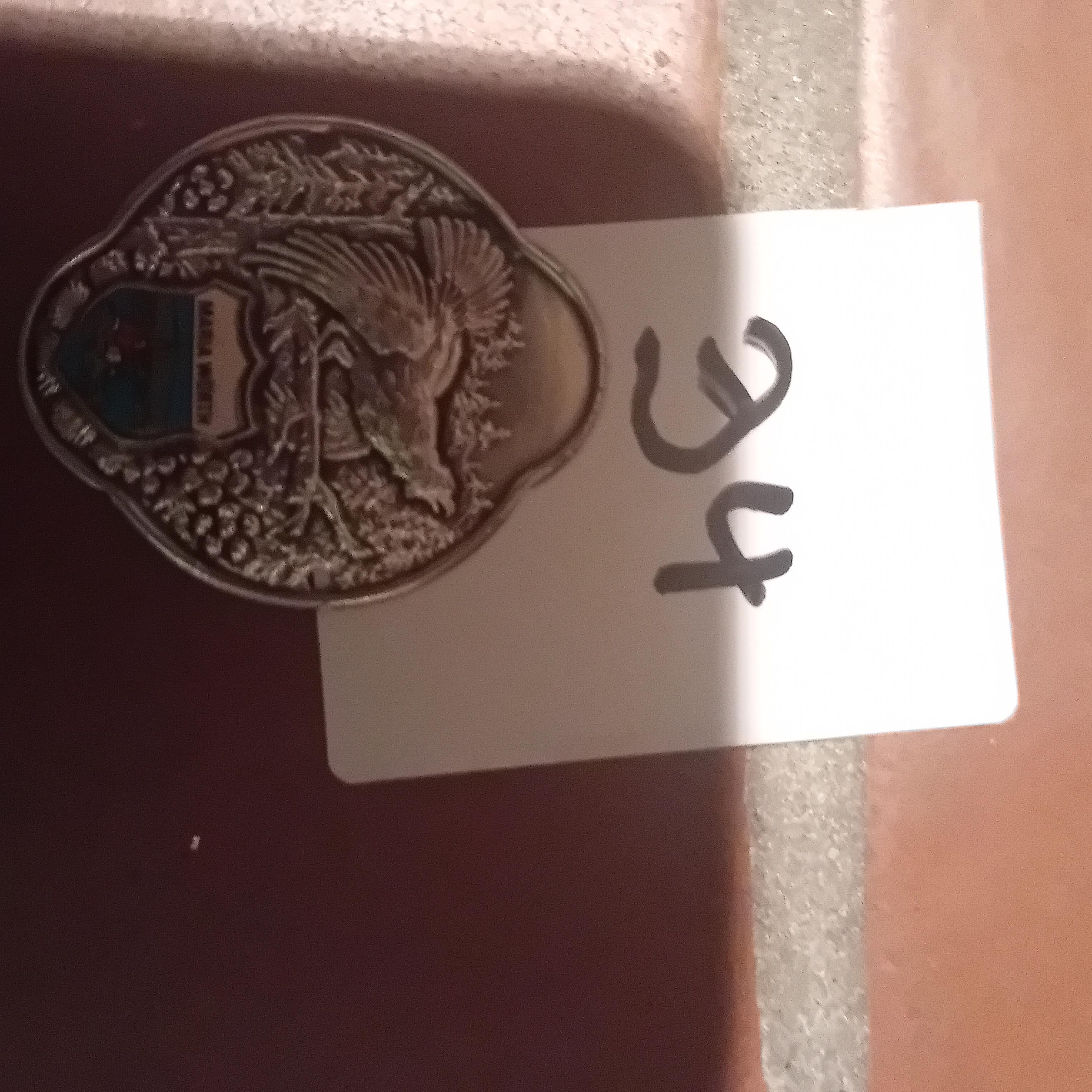 Wandelstokschildje / insigne met een vogelprint van Maria Wörth lot 34 – kavel bij Goeiendeal, Lommel