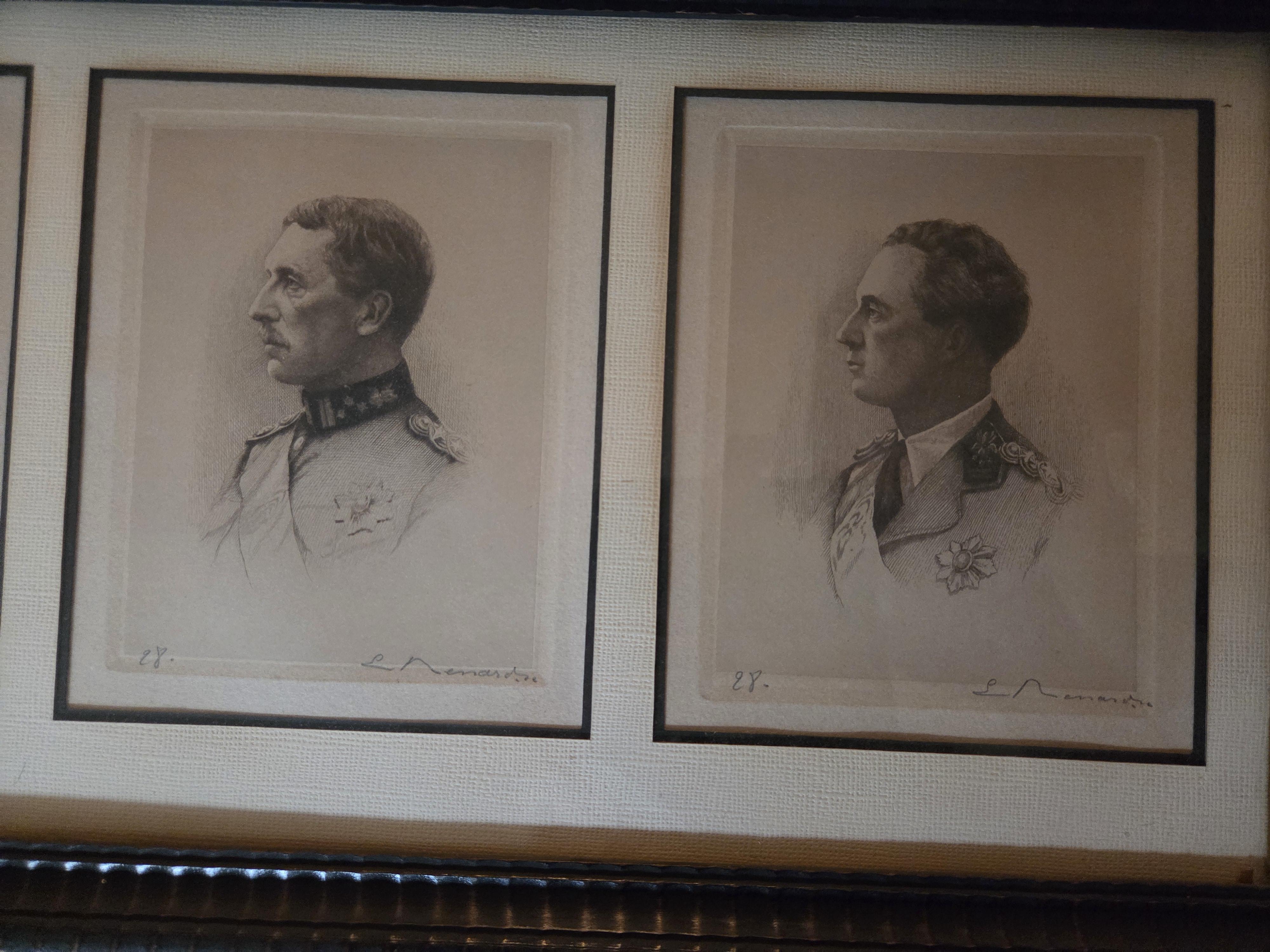 Dubbelportret in een kader met twee getekende legerofficieren/hoogwaardigheidsbekleders, gesigneerd L. Renard – Lot 127 – foto 3 – kavel bij Goeiendeal, Jette