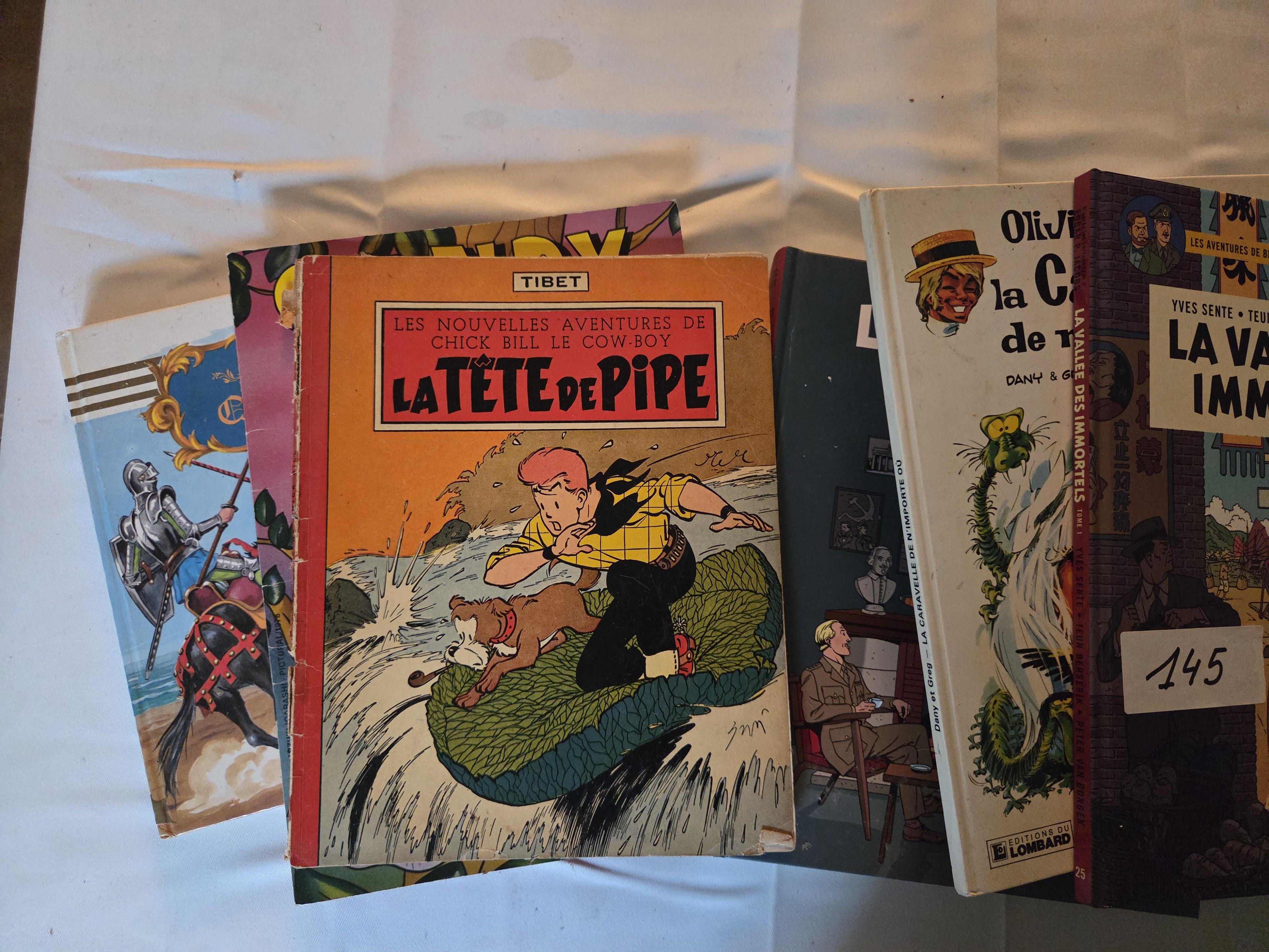 Vier diverse stripboeken, waaronder titels van Blake en Mortimer (La Vallée Immortelle, Les 3 Formules du Prof. Sato) en Marc Lebut – Lot 145 – foto 2 – kavel bij Goeiendeal, Jette