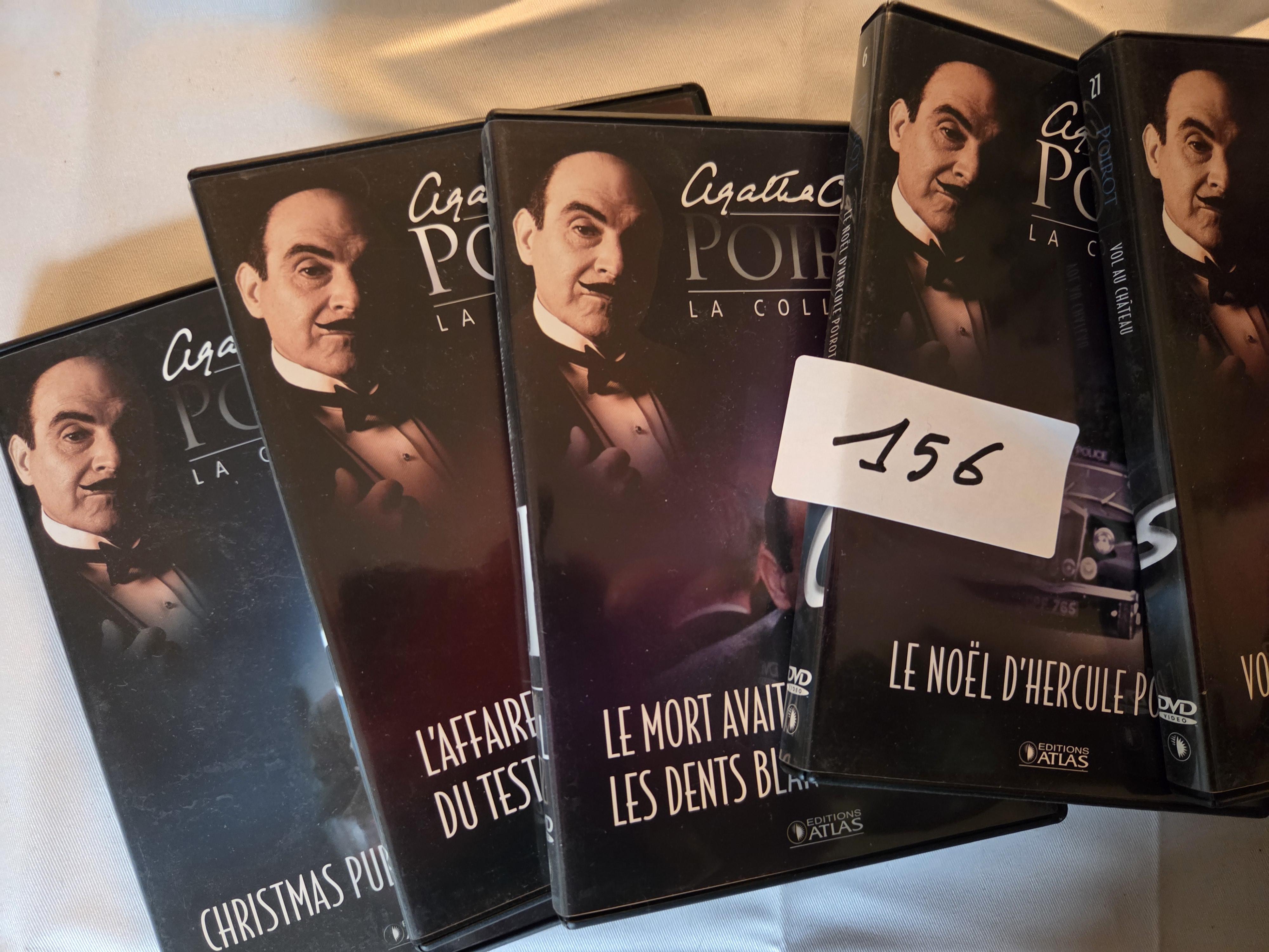 Set van zeven dvd's uit de verzamelreeks van Agatha Christie's Poirot, waaronder Le Noël d'Hercule Poirot en Témoin Muet – Lot 156 – foto 2 – kavel bij Goeiendeal, Jette