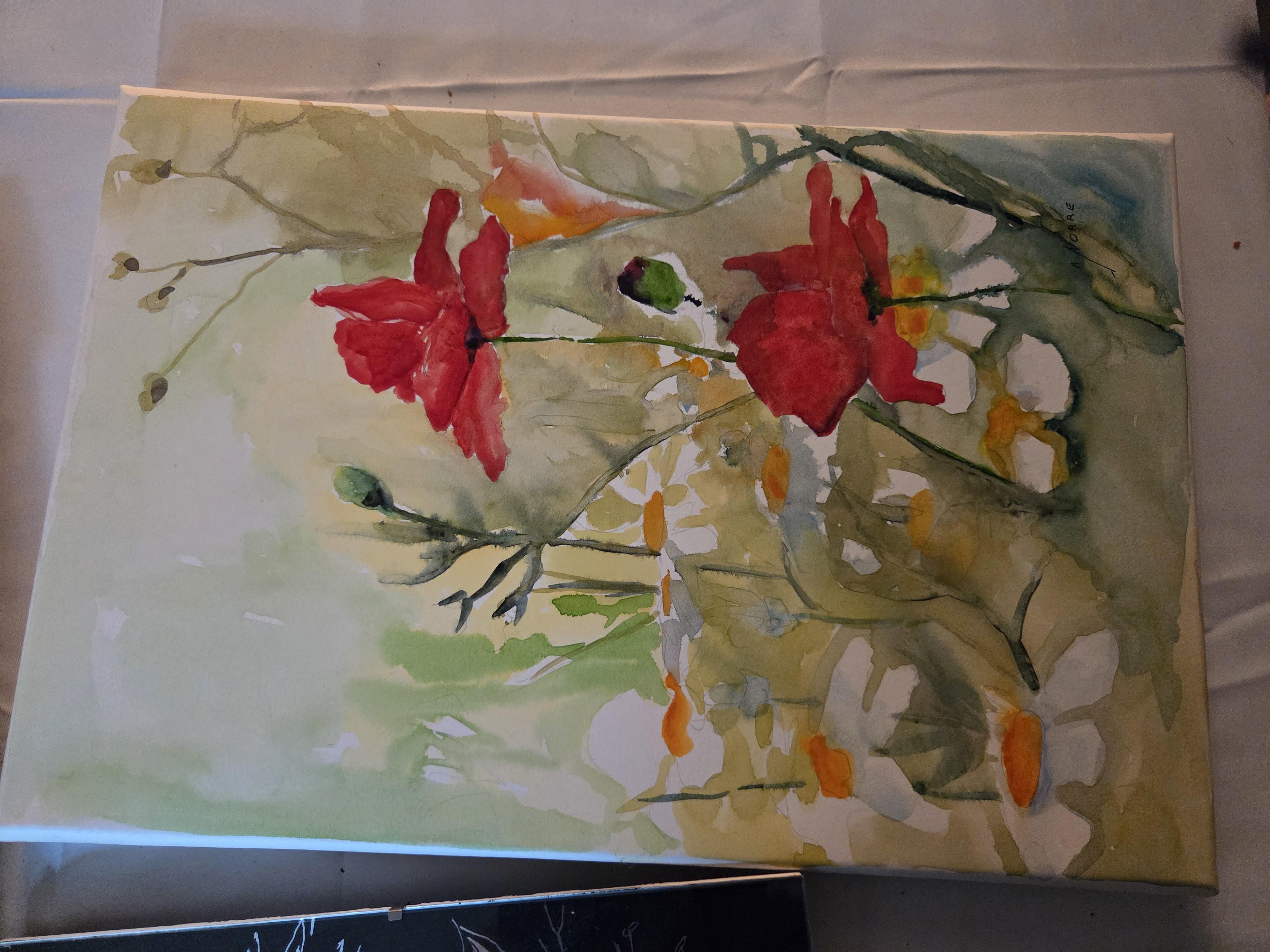Kavel diverse wanddecoraties en kunstwerkjes, waaronder een maritieme prent van The Empress of China, een bloemenaquarel en een schrijfmap – Lot 157 – foto 4 – kavel bij Goeiendeal