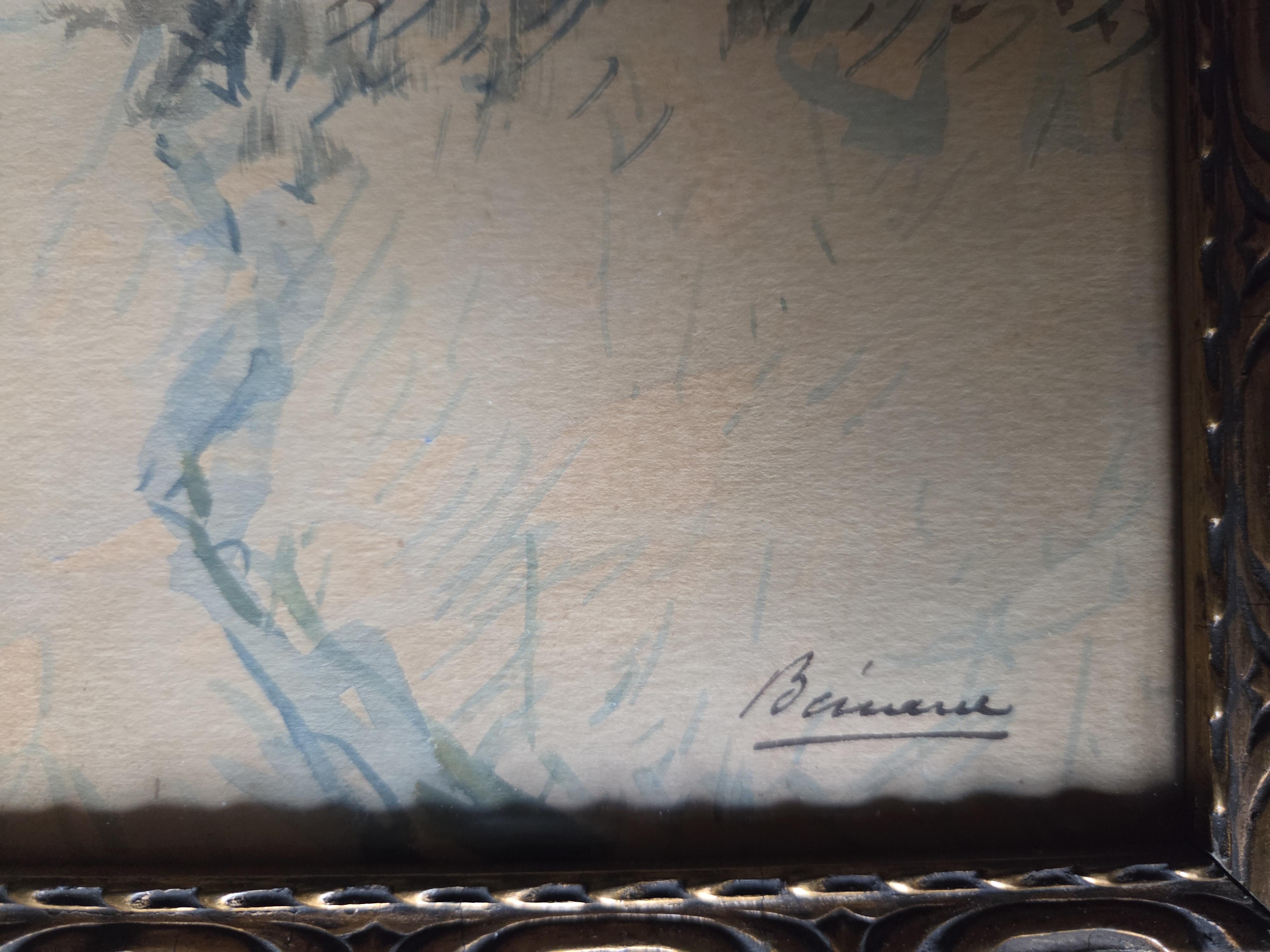 Set van drie diverse schilderijen: een boslandschap, een bloemstilleven met rozen en een dorpsgezicht in de sneeuw – Lot 158 – foto 3 – kavel bij Goeiendeal, Jette