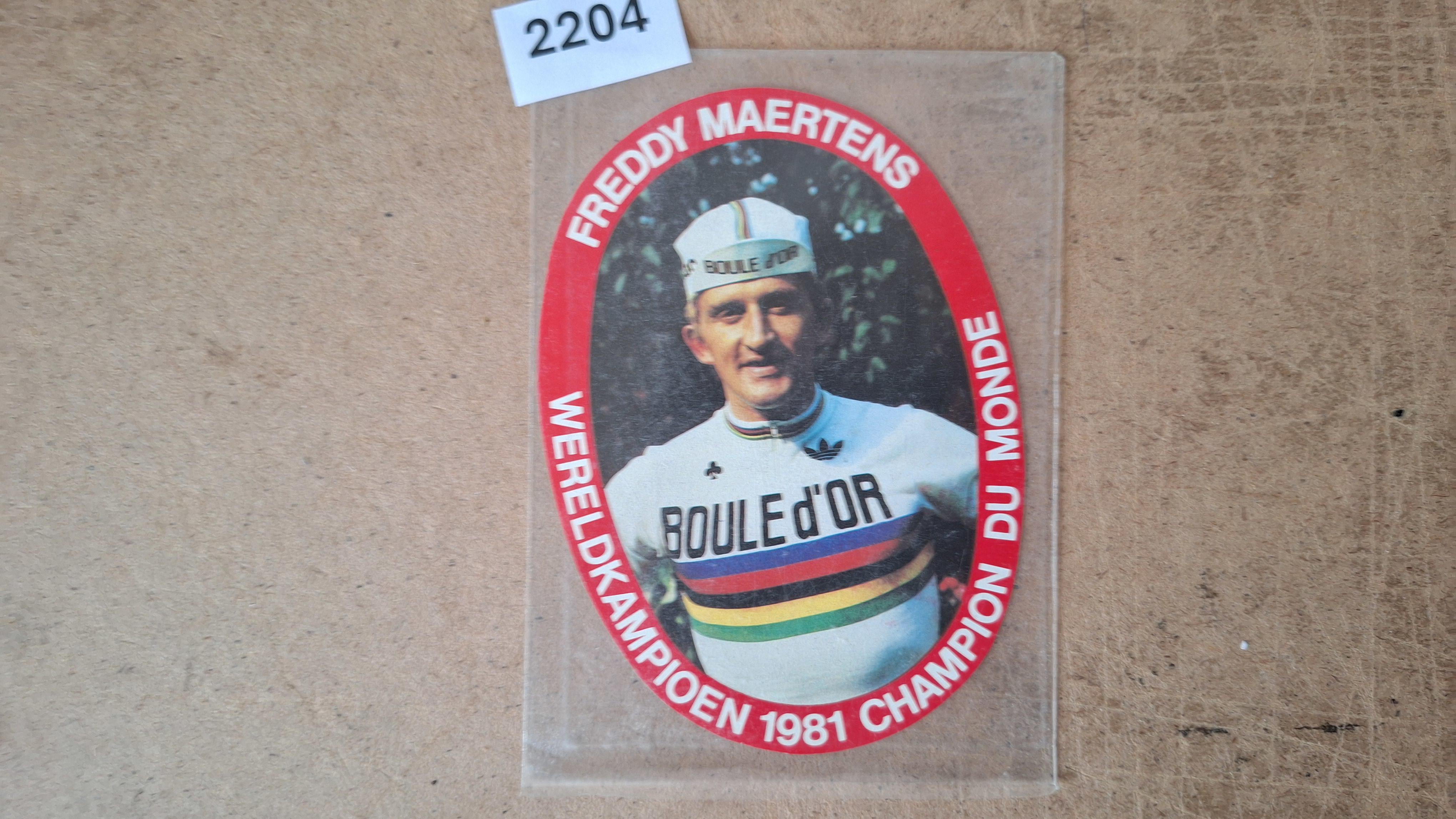 Wielersticker Freddy Maertens Wereldkampioen 1981 - Boule d'Or – kavel bij Goeiendeal