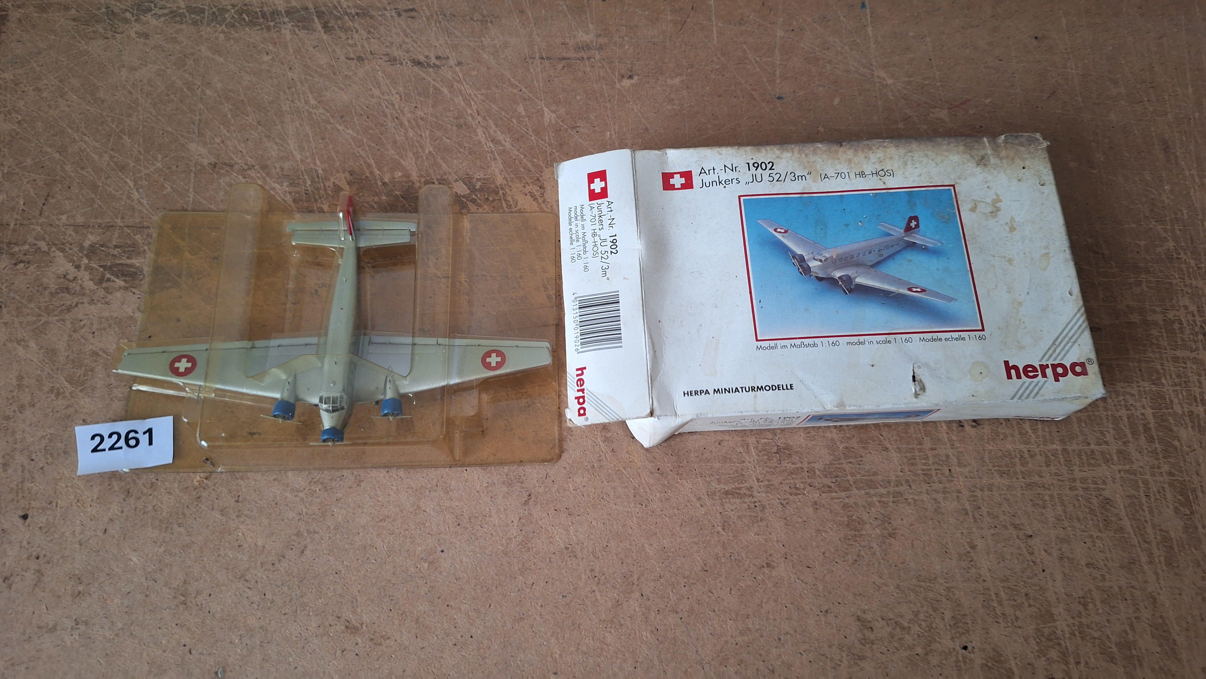 Herpa miniatuurmodel Junkers Ju 52/3m transportvliegtuig op schaal 1:160 – kavel bij Goeiendeal